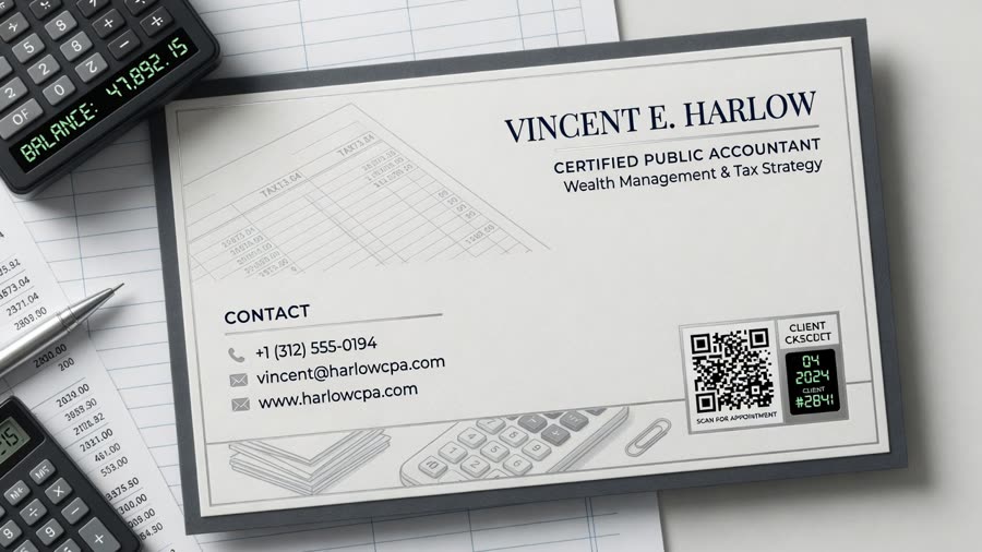 Accounting business card with QR code