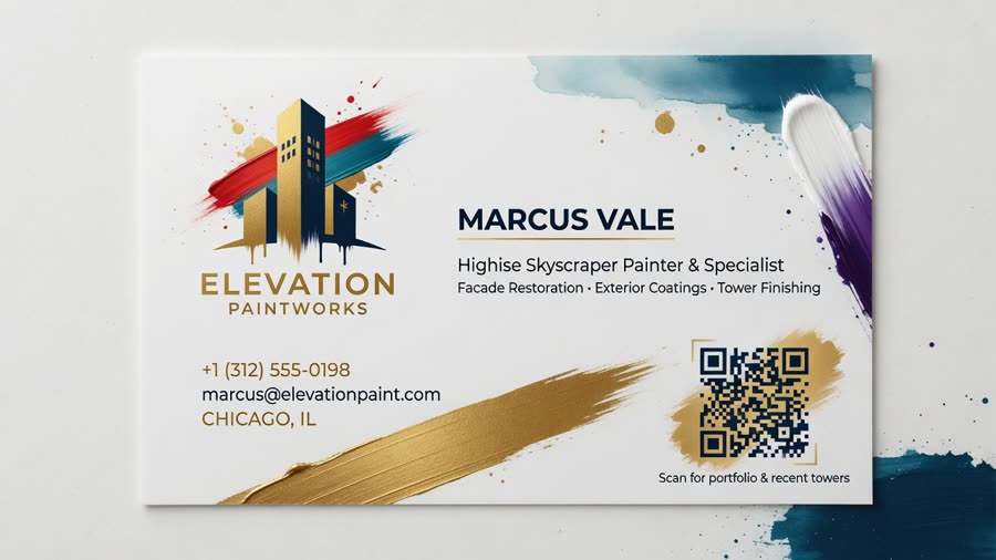 Painter business card with QR code